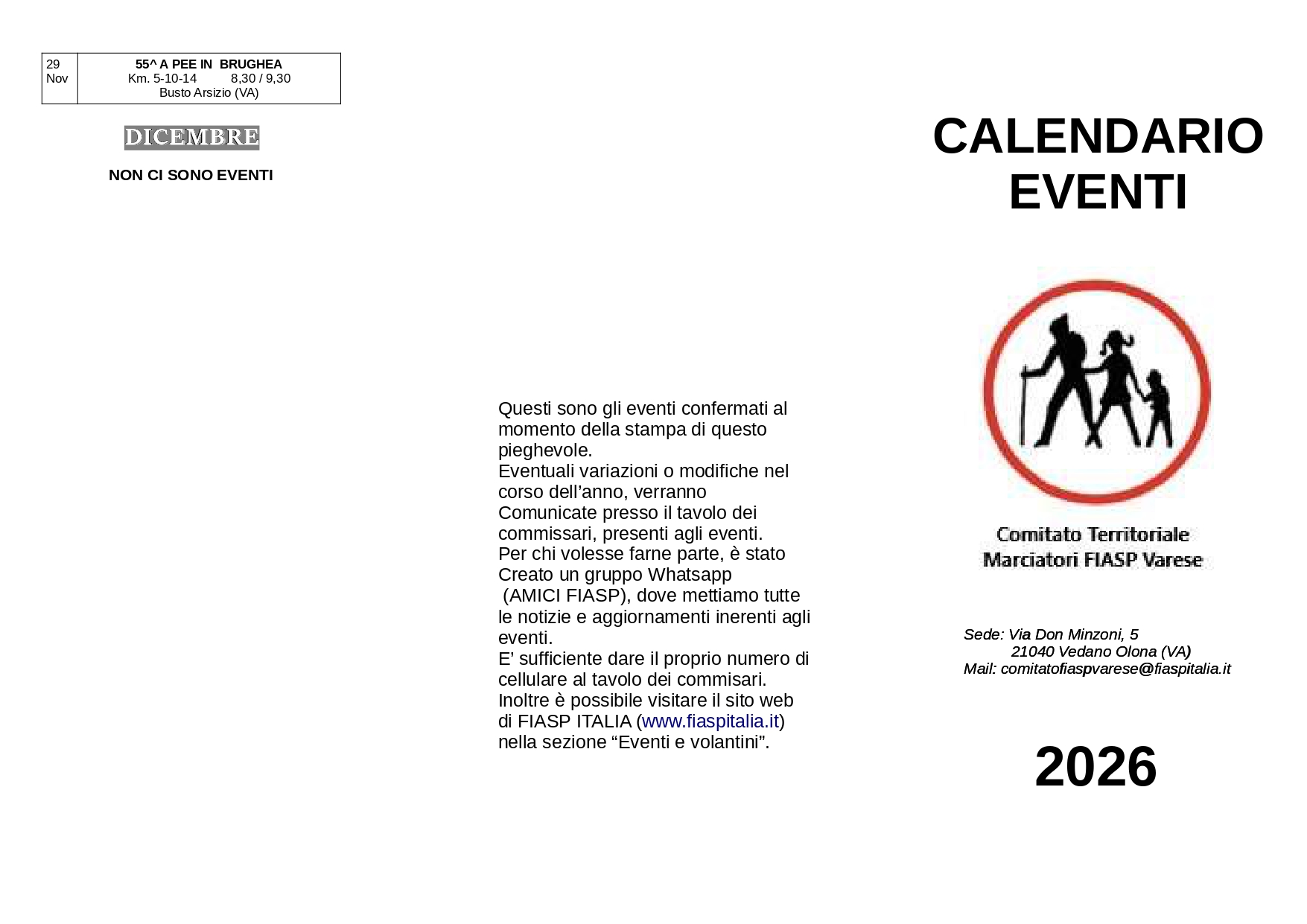 Calenadrio pieghevole camminate 2026 page 0001